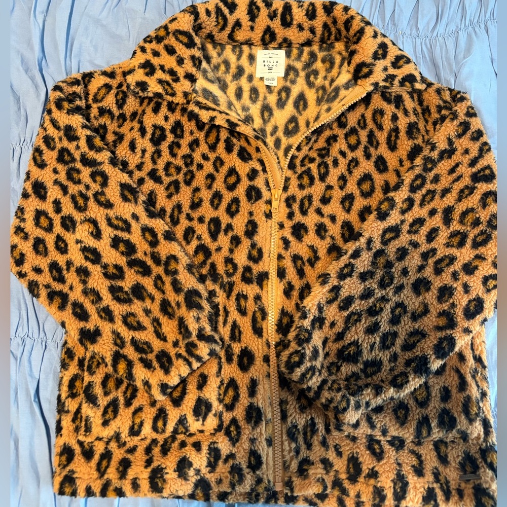 Billabong Leopard Print Fleece Jacket
